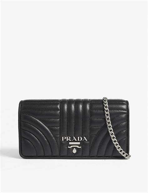 prada quilted crossbody wallet on chain|Prada card holder with zipper.